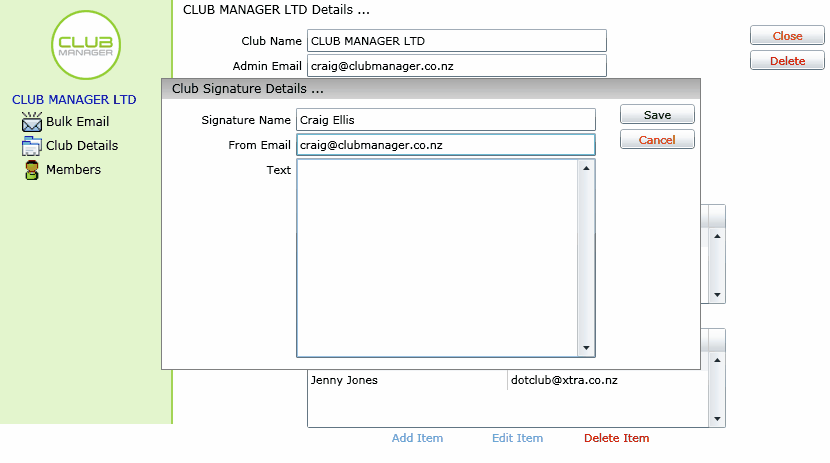club details add sig